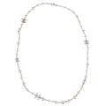 Chanel Costume Pearl Rhinestone Necklace Silver A19V