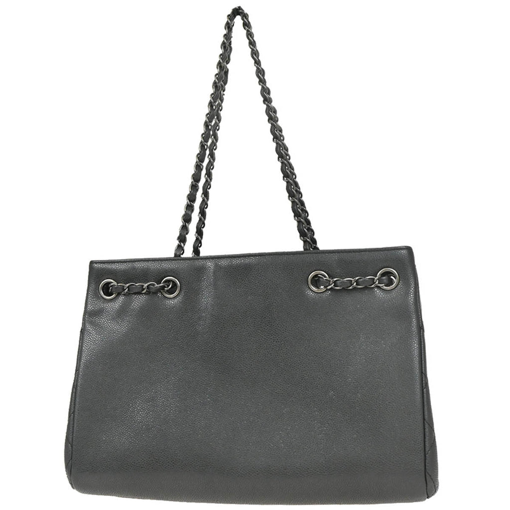 Chanel 2016-2017 Gray Caviar Tote Bag