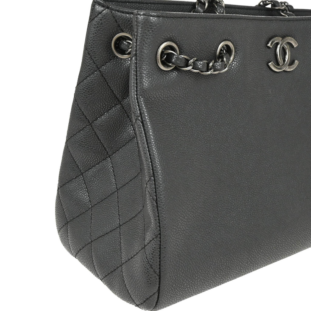 Chanel 2016-2017 Gray Caviar Tote Bag