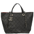 Chanel 2015-2016 Black Calfskin 2way Tote Shoulder Handbag