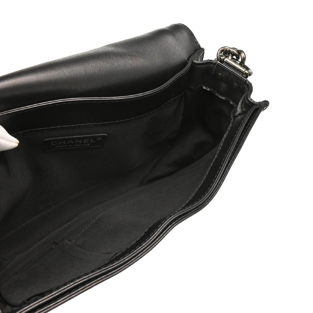 Boy Reverso Chanel 2013-2014 Black Lambskin New-Medium Shoulder Bag