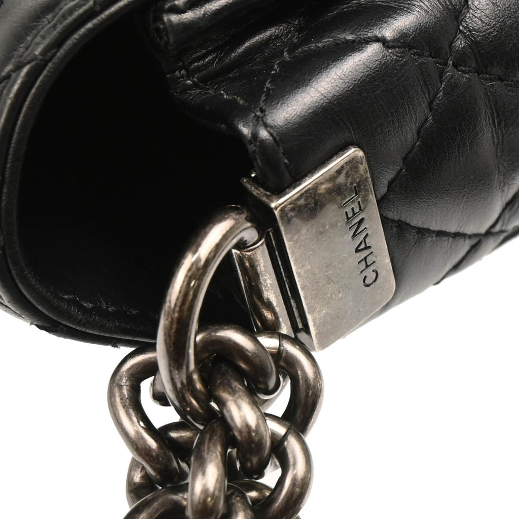 Boy Reverso Chanel 2013-2014 Black Lambskin New-Medium Shoulder Bag