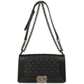 Boy Chanel 2014-2015 Black Caviar Medium Shoulder Bag