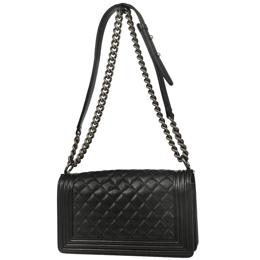 Boy Chanel 2014-2015 Black Caviar Medium Shoulder Bag
