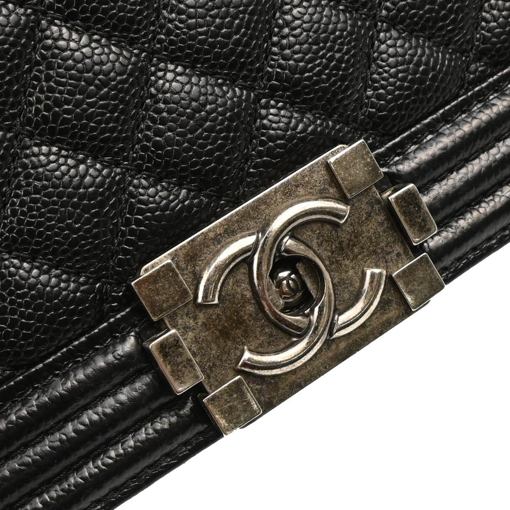 Boy Chanel 2014-2015 Black Caviar Medium Shoulder Bag