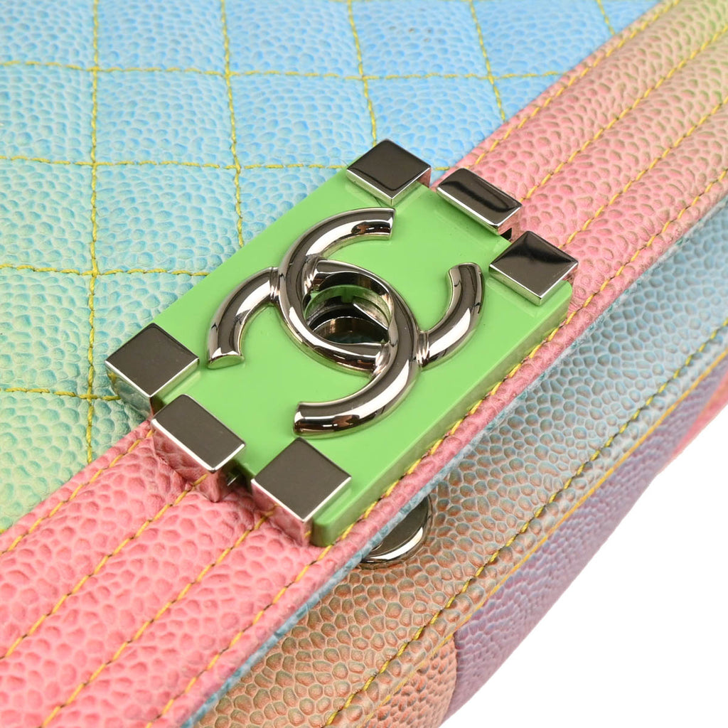 Boy Chanel 2017 Pastel Rainbow Calfskin Medium Shoulder Bag