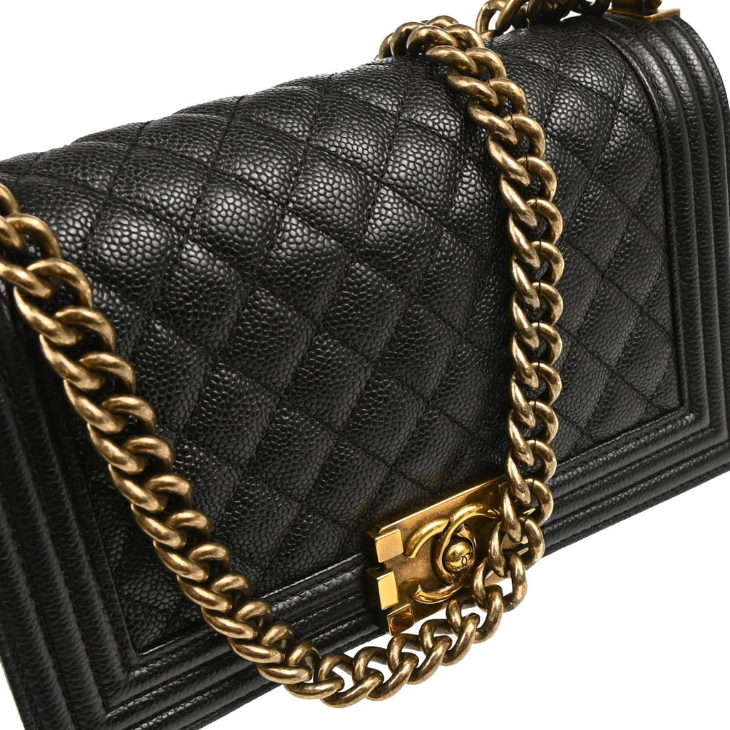 Boy Chanel 2014 Black Caviar Medium Shoulder Bag
