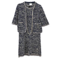 Chanel 2010 Setup Suit Jacket Sleeveless Dress Navy #34