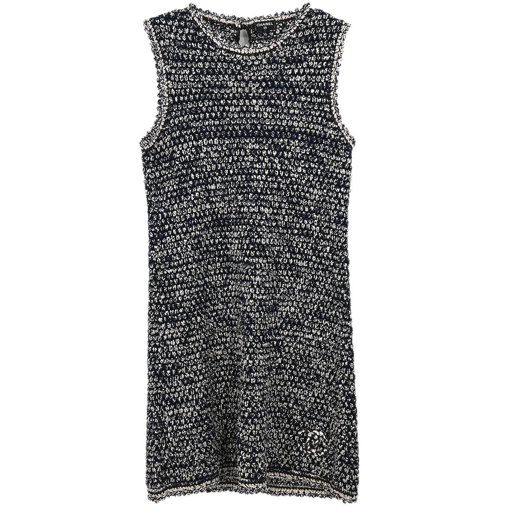 Chanel 2010 Setup Suit Jacket Sleeveless Dress Navy #34