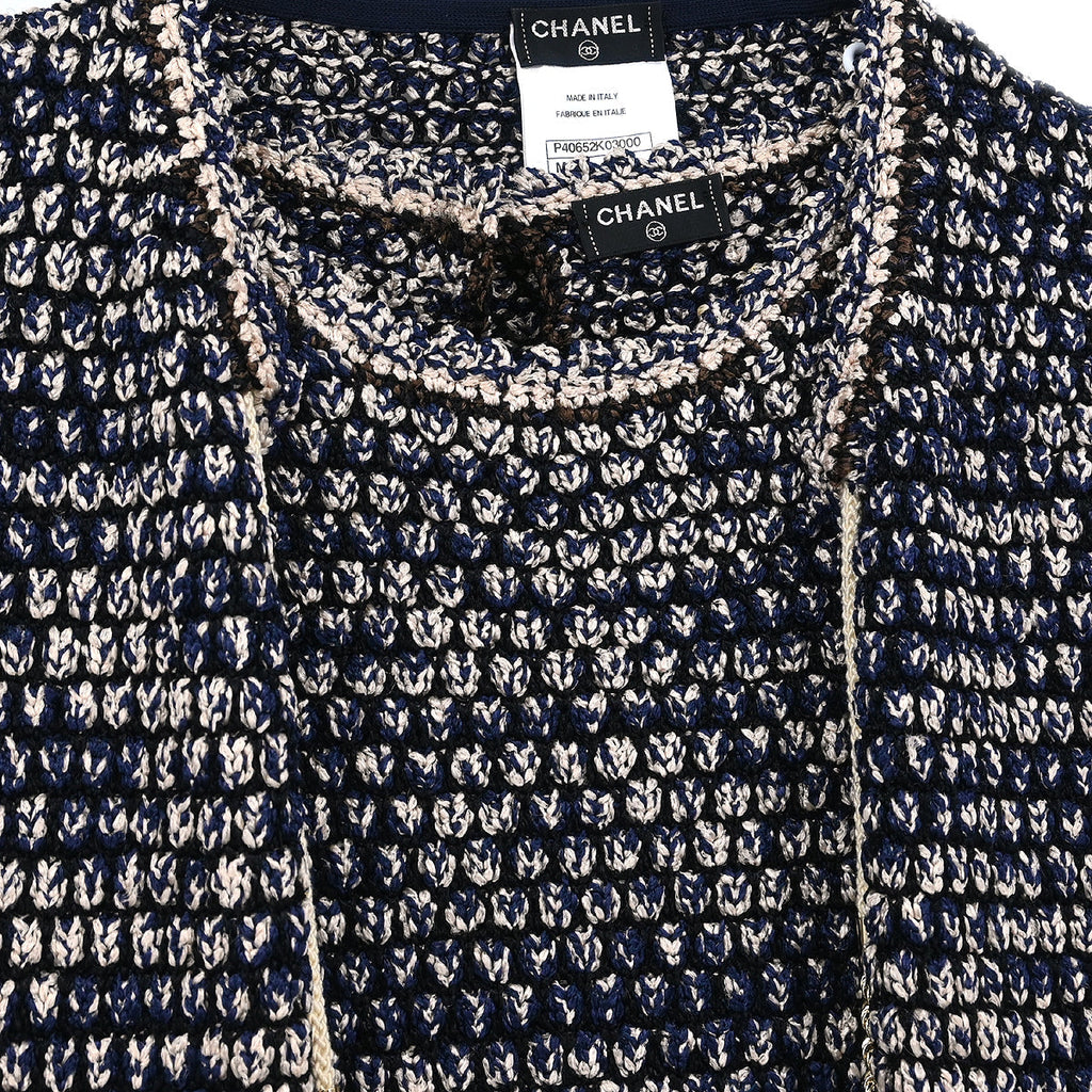 Chanel 2010 Setup Suit Jacket Sleeveless Dress Navy #34