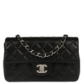 Chanel 2014 Black Lambskin Classic Flap Shoulder Bag
