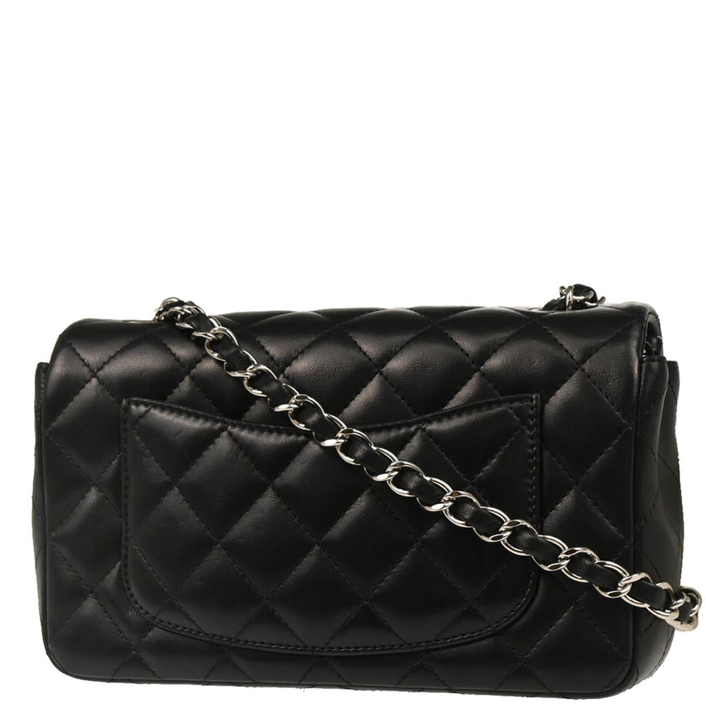 Chanel 2014 Black Lambskin Classic Flap Shoulder Bag