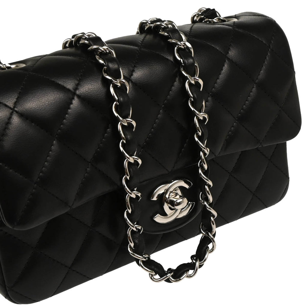 Chanel 2014 Black Lambskin Classic Flap Shoulder Bag