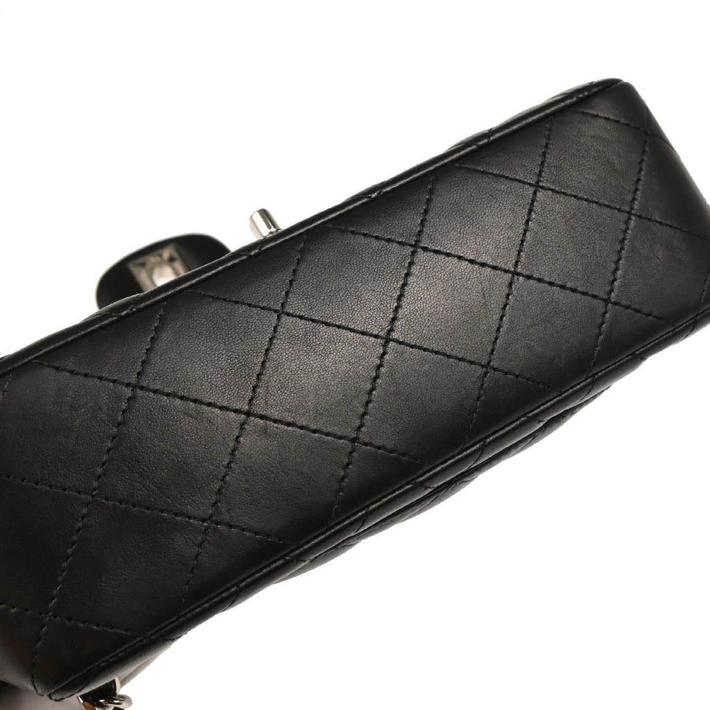Chanel 2014 Black Lambskin Classic Flap Shoulder Bag