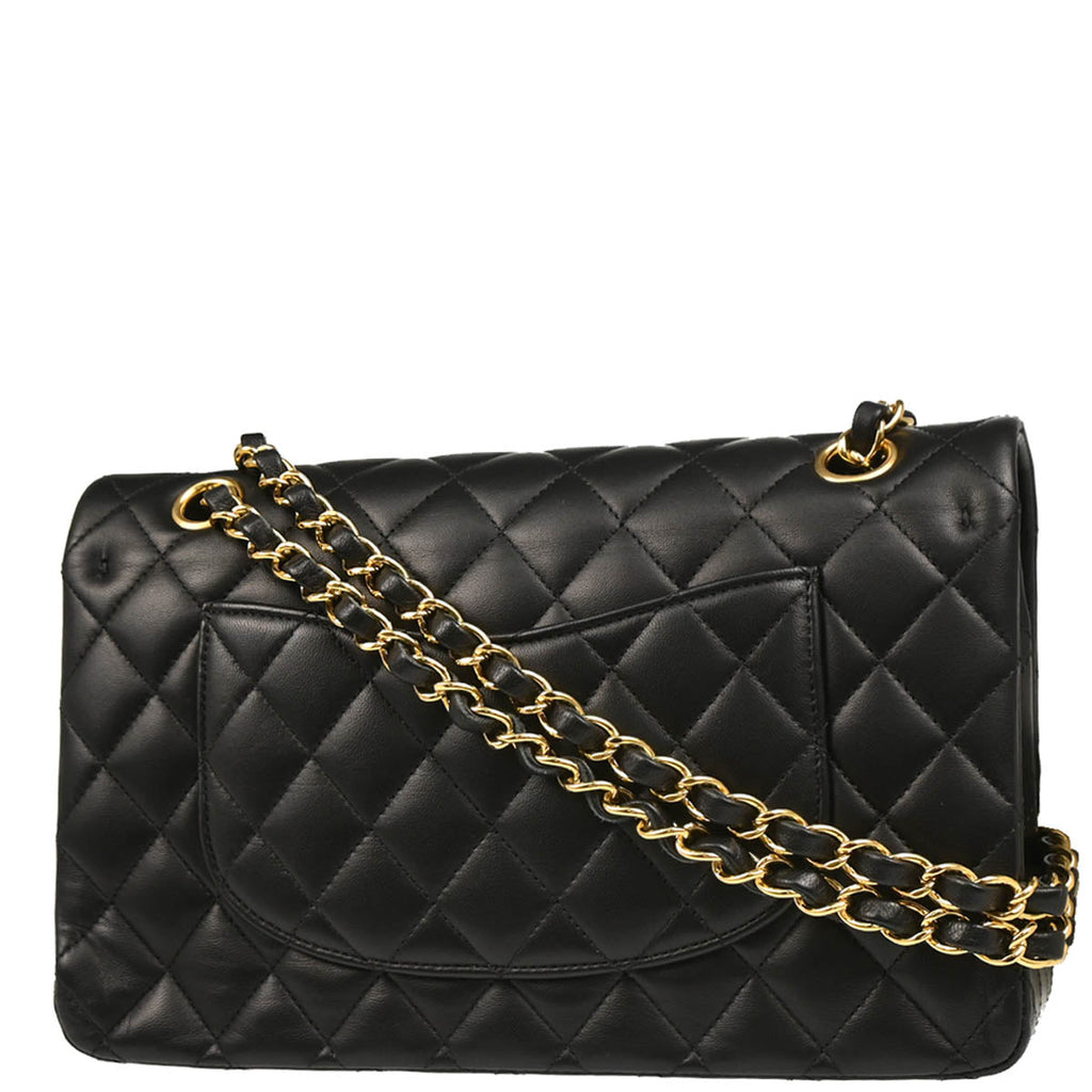 Chanel 2018 Black Lambskin Medium Classic Double Flap Shoulder Bag