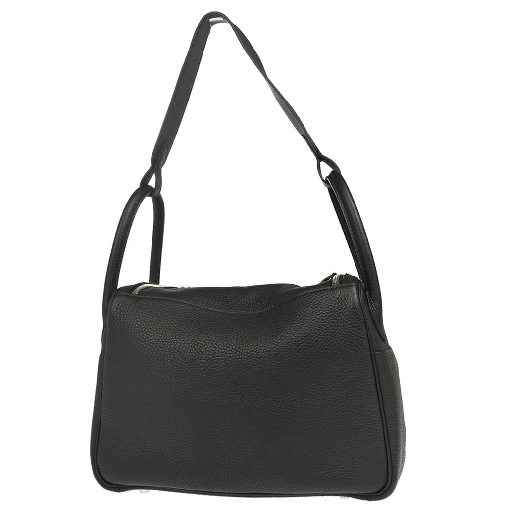 Hermes 2017 Black Taurillon Clemence Lindy 30 Shoulder Bag