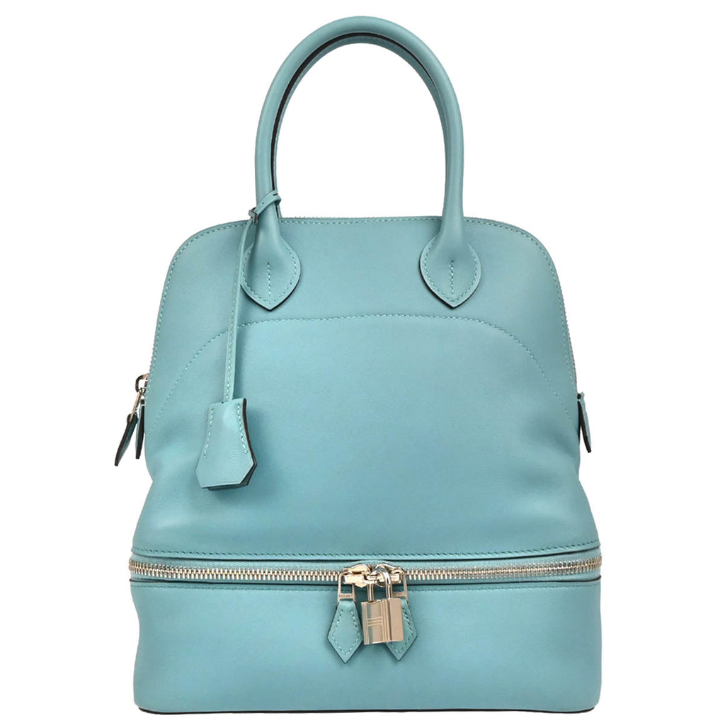 Hermes 2015 Blue Atoll Swift Bolide Secret Handbag