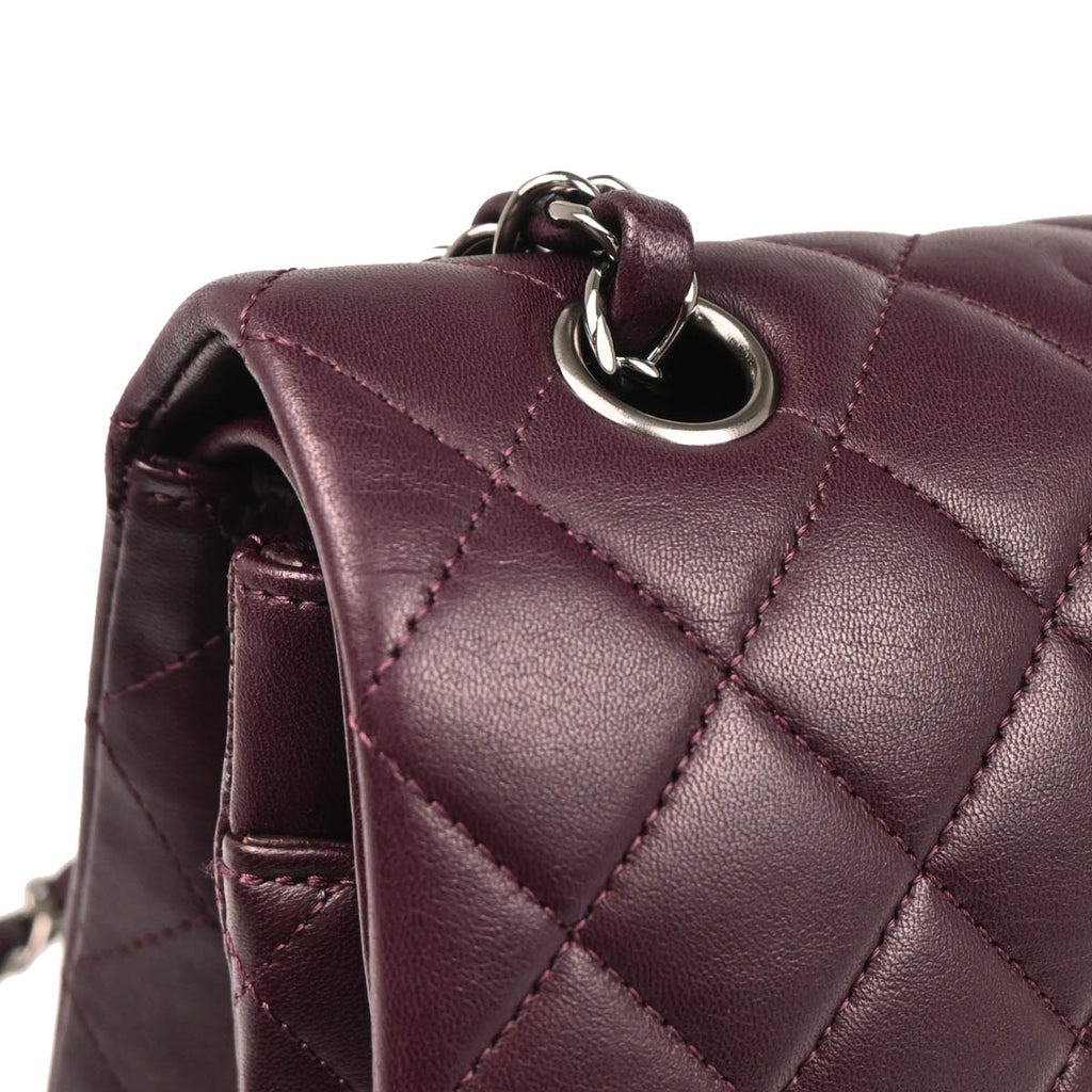 Chanel 2011 Purple Lambskin Medium Classic Double Flap Shoulder Bag