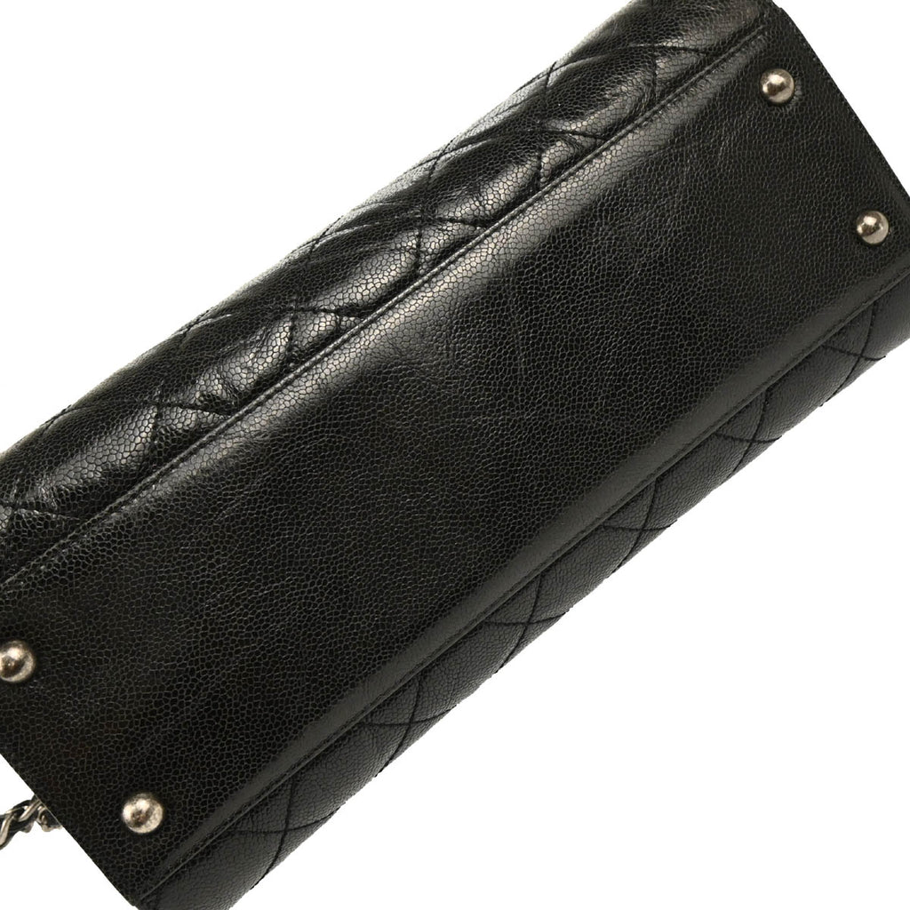 Chanel 2013-2014 Black Calfskin CC Crave Tote 2way Shoulder Handbag