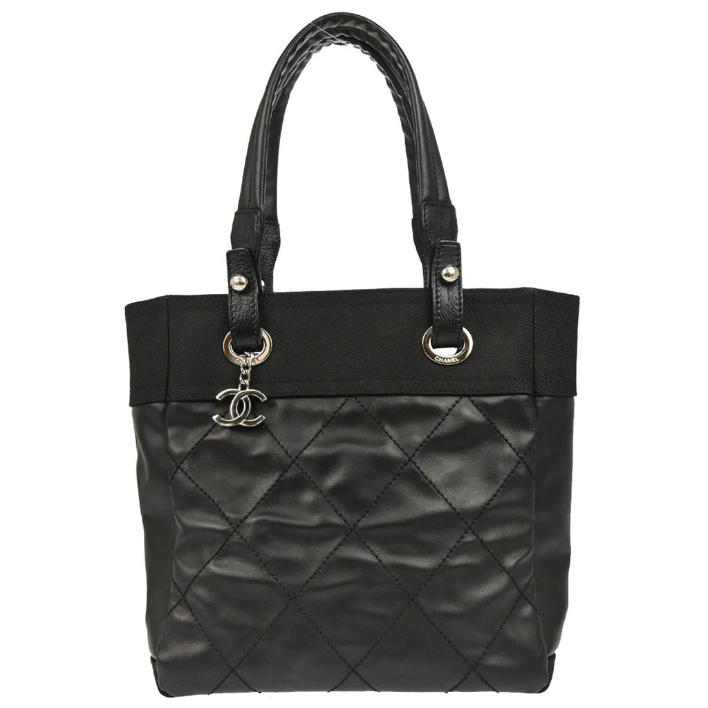 Chanel 2012-2013 Black Canvas Paris-Biarritz Tote PM Handbag