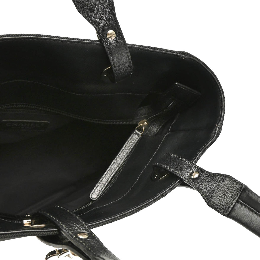 Chanel 2012-2013 Black Canvas Paris-Biarritz Tote PM Handbag