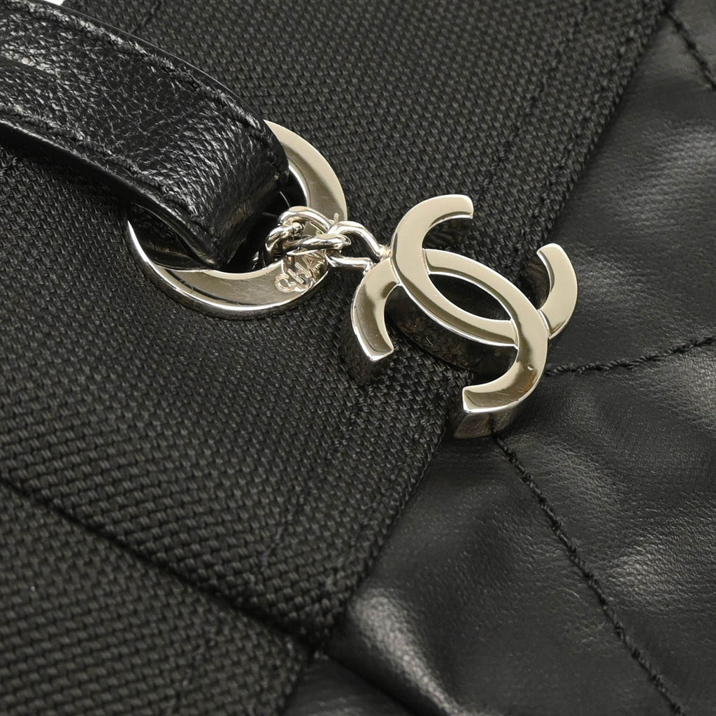 Chanel 2012-2013 Black Canvas Paris-Biarritz Tote PM Handbag