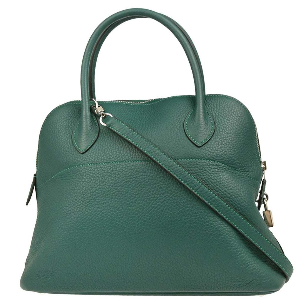 Hermes 2013 Malachite Taurillon Clemence Bolide 31 2way Shoulder Handbag
