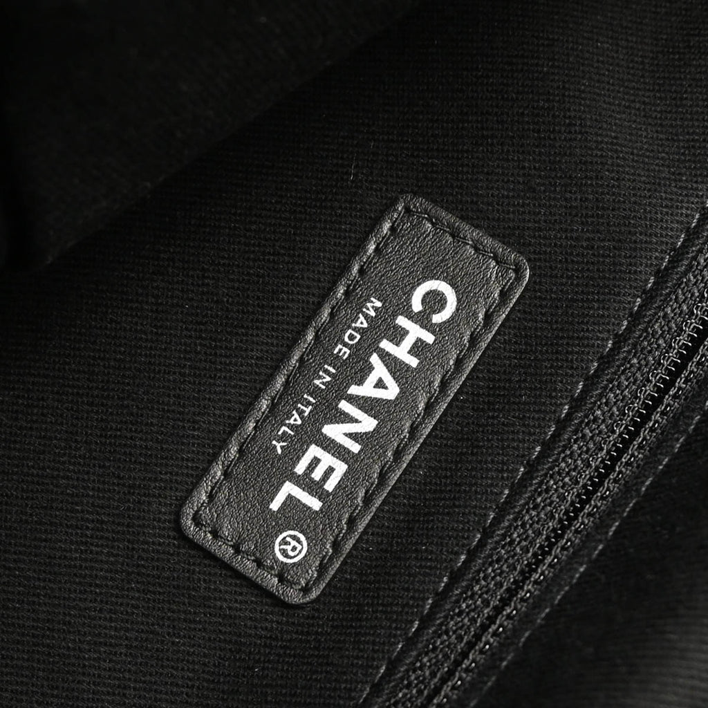 Chanel 2018 Black Cotton 2way Tote Shoulder Handbag