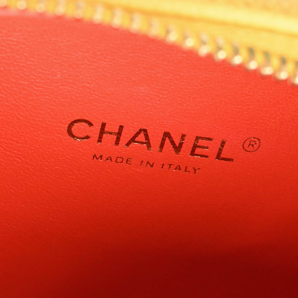 Chanel 2019 Yellow Caviar Filigree 2way Shoulder Vanity Handbag