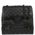 Chanel 2016-2017 Black Lambskin Cockpit Flap Shoulder Bag