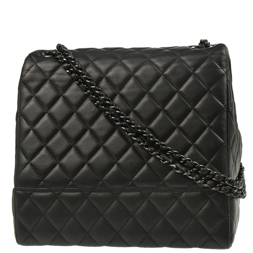 Chanel 2016-2017 Black Lambskin Cockpit Flap Shoulder Bag