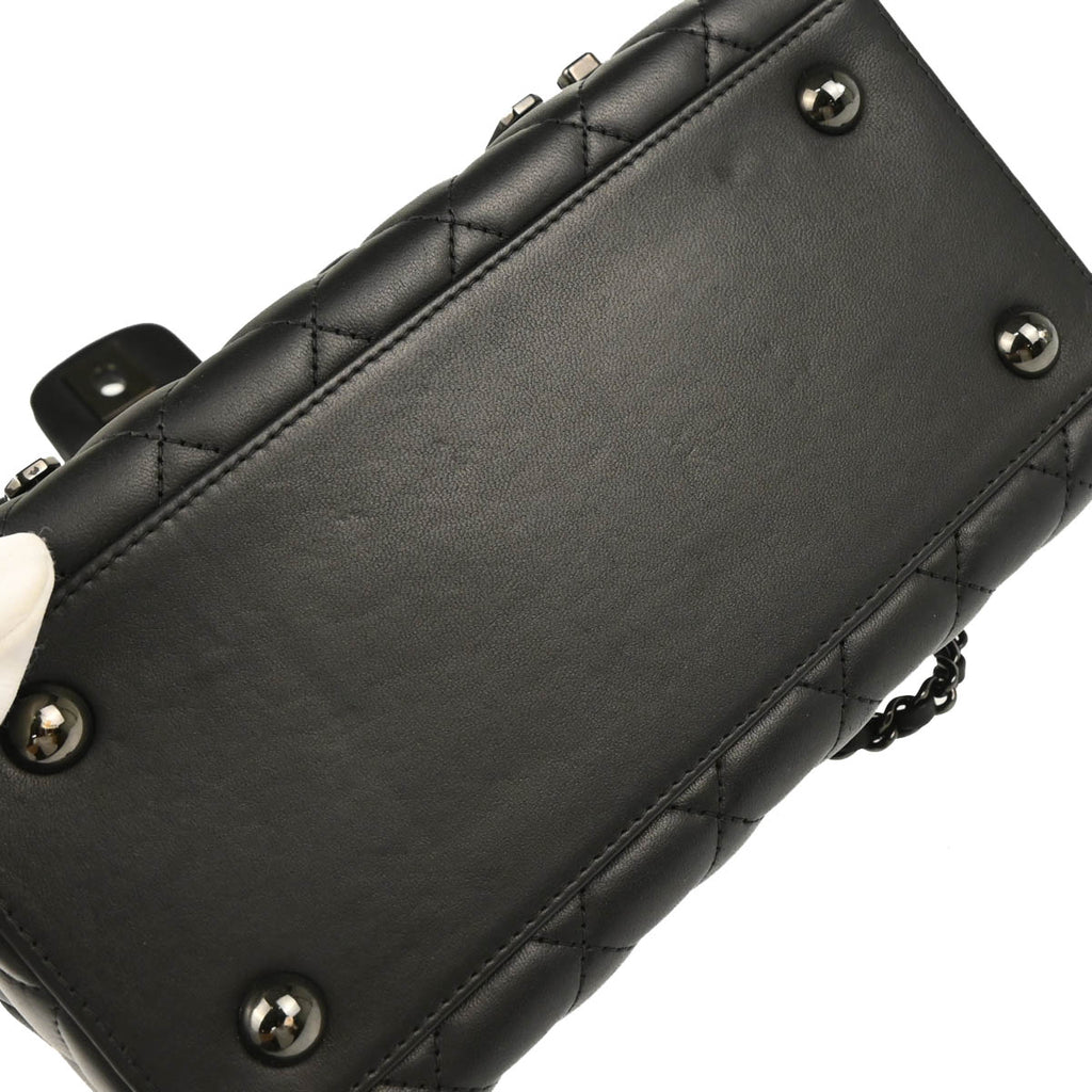 Chanel 2016-2017 Black Lambskin Cockpit Flap Shoulder Bag