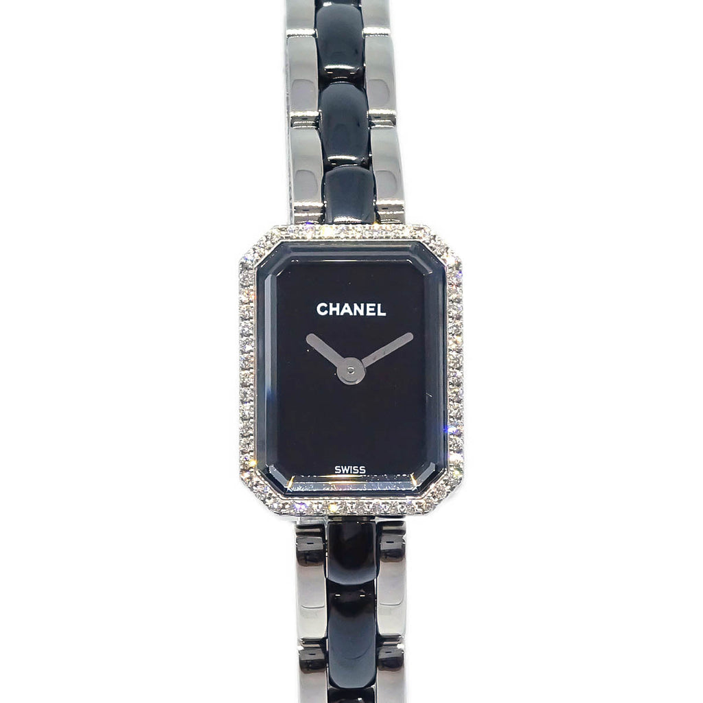 Chanel Premiere H2163 Quartz Watch Ceramic SS Diamond