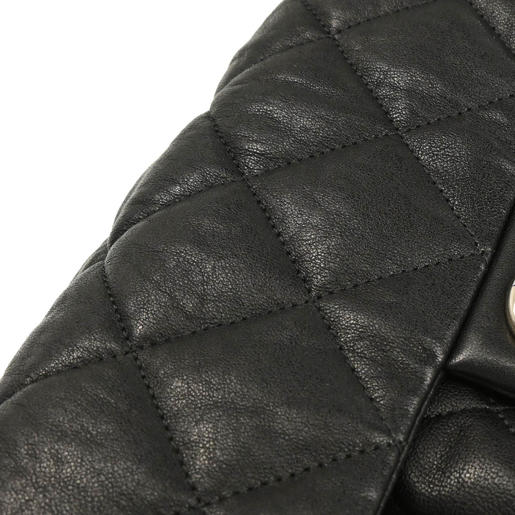 Chanel 2011 Black Lambskin Around Chain Shoulder Bag