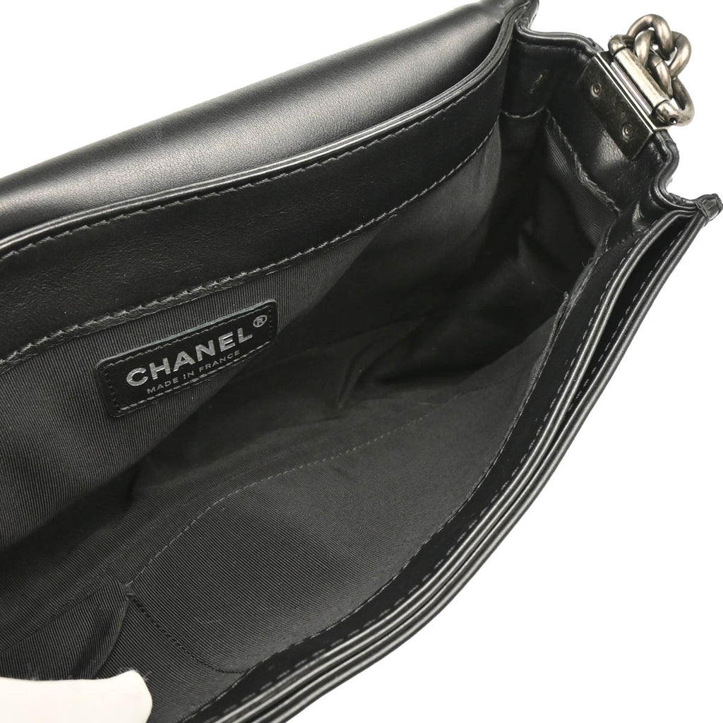 Boy Reverso Chanel 2013-2014 Black Lambskin Medium Shoulder Bag