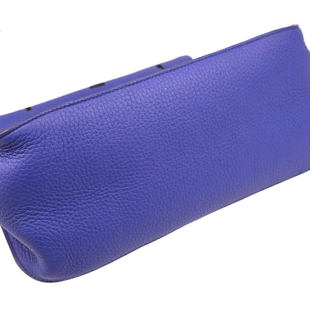 Hermes 2012 Blue Electric Taurillon Clemence Jypsiere 28 Shoulder Bag