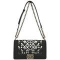 Boy Chanel 2018-2019 Black Cotton Medium Shoulder Bag