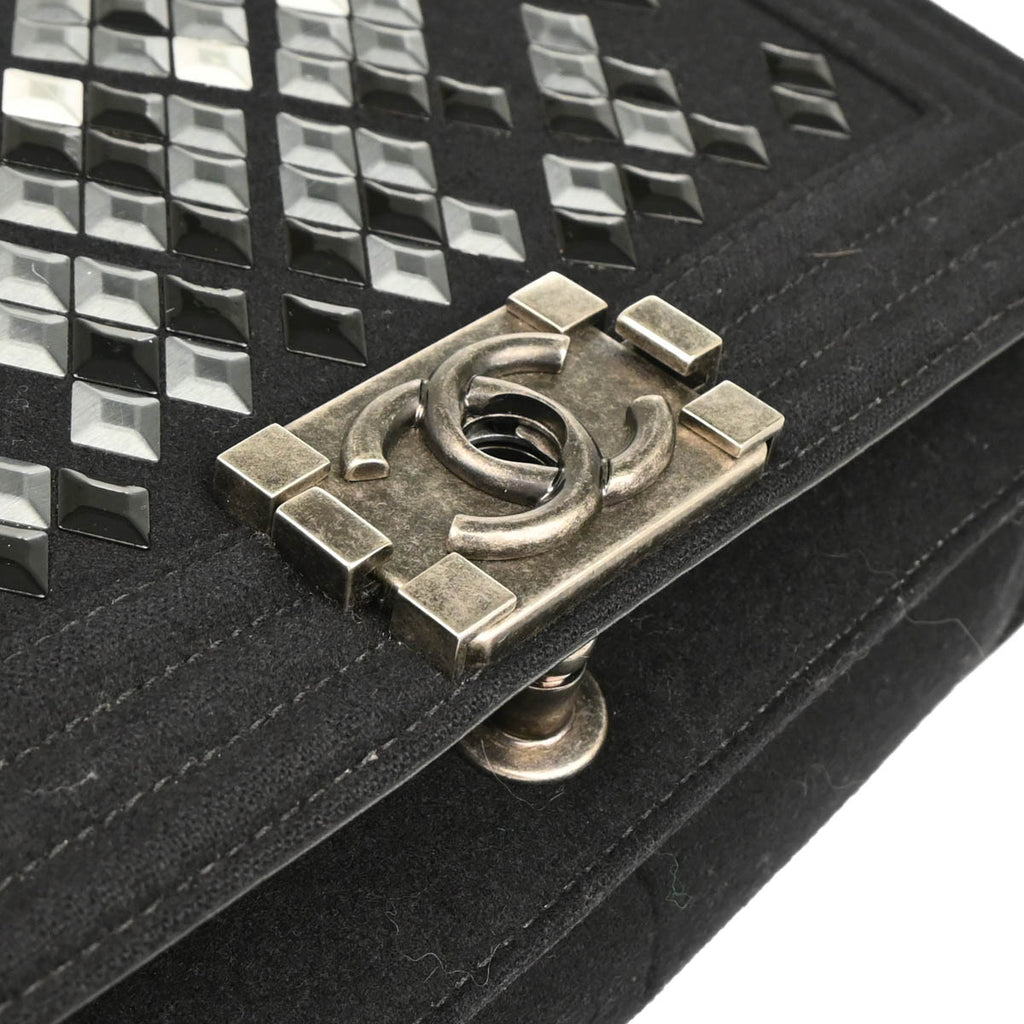 Boy Chanel 2018-2019 Black Cotton Medium Shoulder Bag