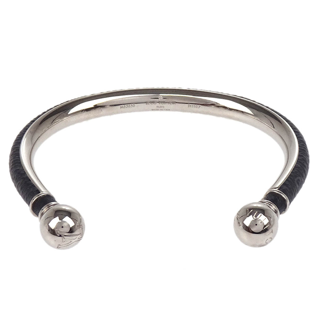 Louis Vuitton 2017 Black Silver Monogram Eclipse Bangle Bracelet M63650