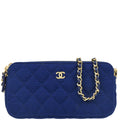 Chanel 2019 Blue Cotton WOC Shoulder Wallet Bag