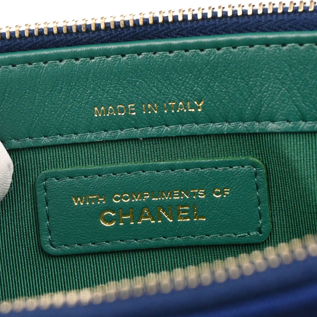 Chanel 2019 Blue Cotton WOC Shoulder Wallet Bag