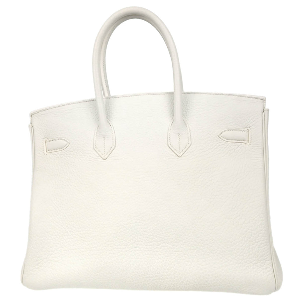 Hermes 2012 White Taurillon Clemence Birkin 35 Handbag