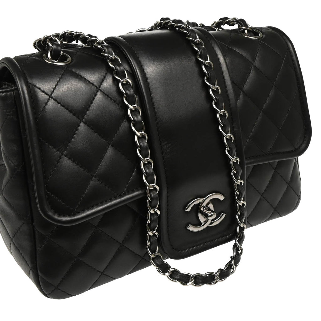 Chanel 2017 Black Lambskin Elementary Chic Shoulder Bag