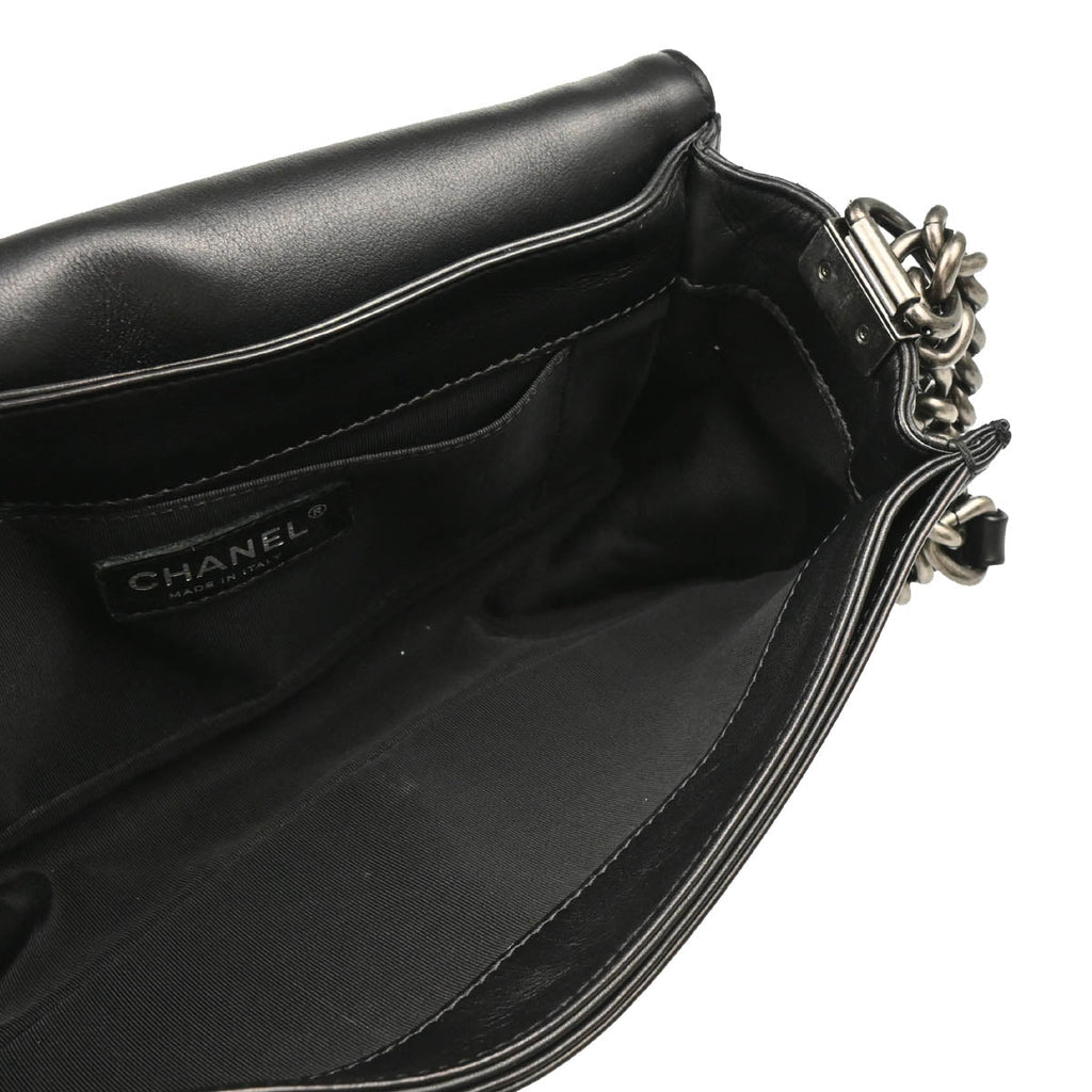 Boy Reverso Chanel 2013-2014 Black Lambskin Medium Shoulder Bag