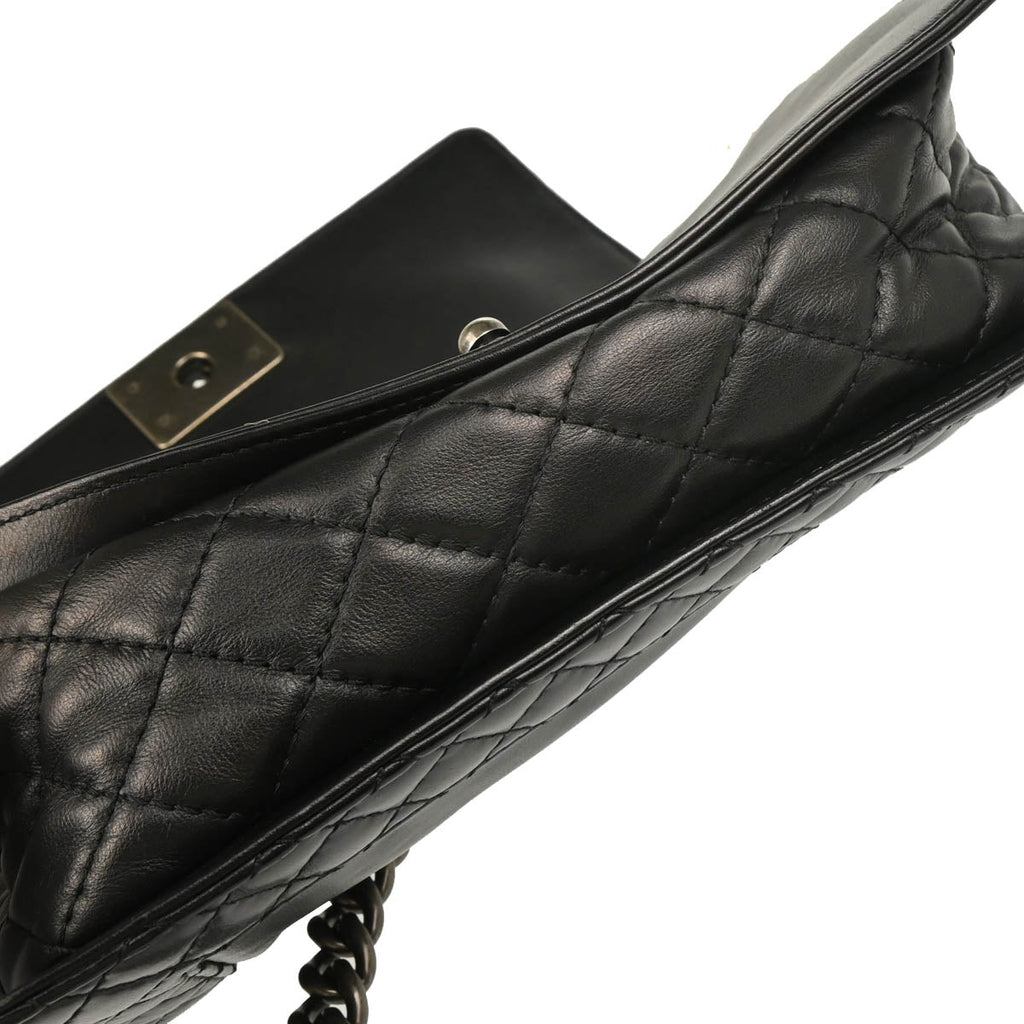 Boy Reverso Chanel 2013-2014 Black Lambskin Medium Shoulder Bag