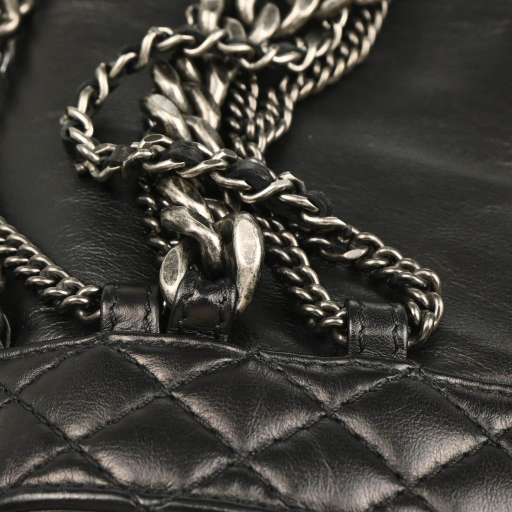 Boy Reverso Chanel 2013-2014 Black Lambskin Medium Shoulder Bag