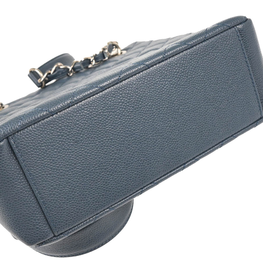 Chanel 2014 Blue Caviar Petite Shopping Tote PST Chain Handbag