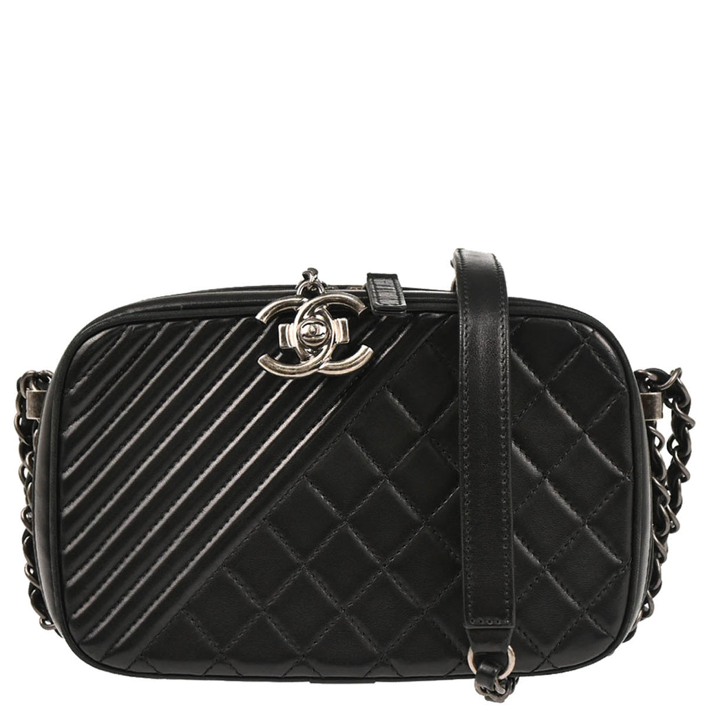 Chanel 2014-2015 Black Lambskin Small Coco Boy Camera Bag