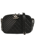 Chanel 2014-2015 Black Lambskin Small Coco Boy Camera Bag