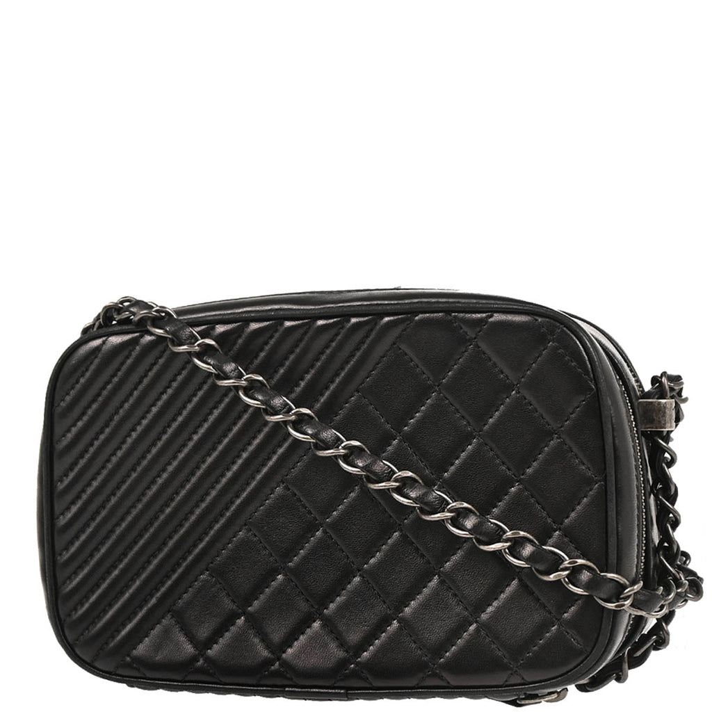 Chanel 2014-2015 Black Lambskin Small Coco Boy Camera Bag